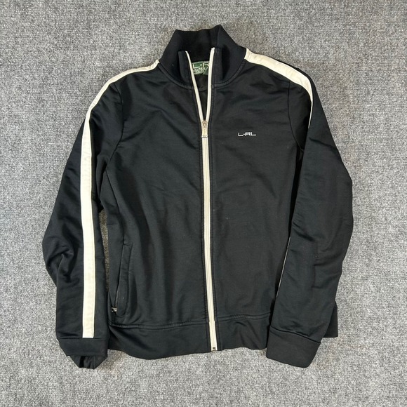 Lauren Ralph Lauren Jackets & Blazers - Lauren Ralph Lauren Active Womens Black White Stripe Track Jacket Small L-RL